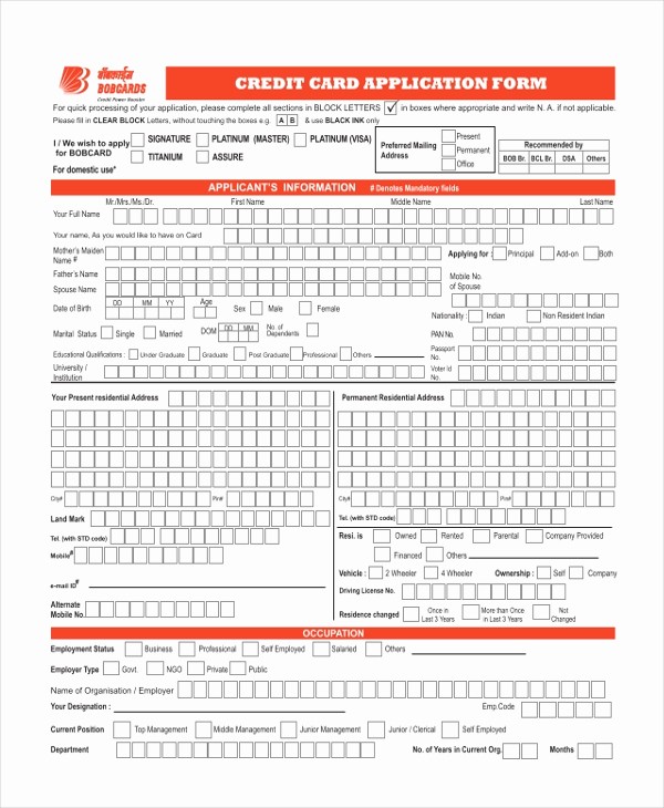 Sample Of Credit Application form Inspirational 11 Sample Credit Application forms Free Sample Example