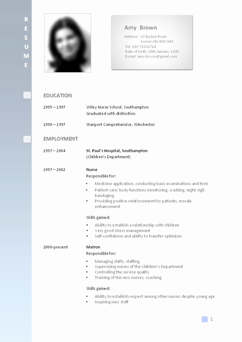 Sample Of Curriculum Vitae format Awesome Best Cv format for Jobs Seekers