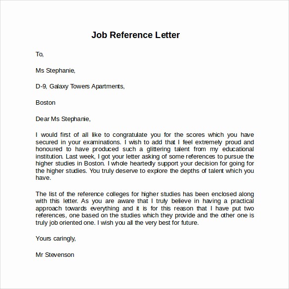 Sample Of Employment Reference Letter Unique 8 Job Reference Letters – Samples Examples &amp; formats