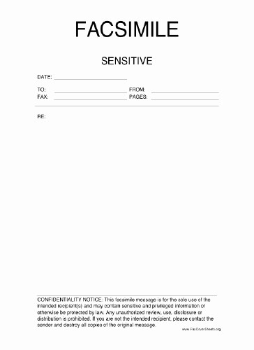 Sample Of Fax Cover Page Elegant Sensitive Information Fax Cover Sheet at