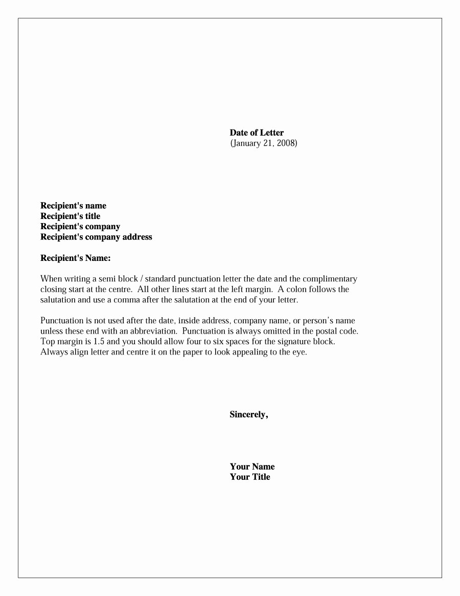 Sample Of formal Business Letter Luxury 35 formal Business Letter format Templates &amp; Examples