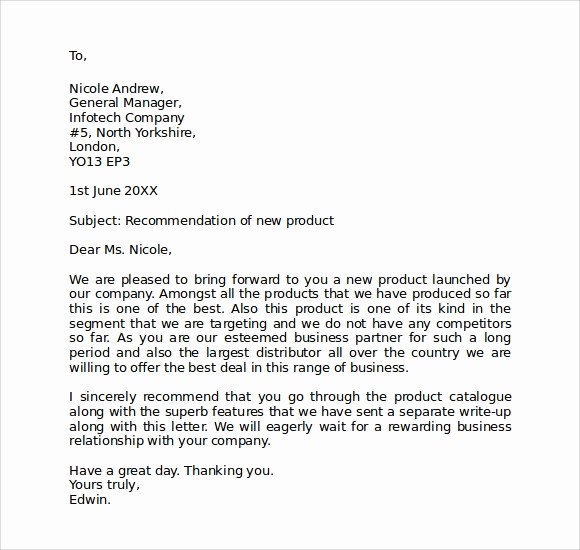 Sample Of formal Business Letter New 8 format for Business Letters