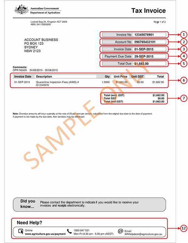 Sample Of Invoice for Payment Beautiful Department Of Agriculture and Water Resources Invoicing