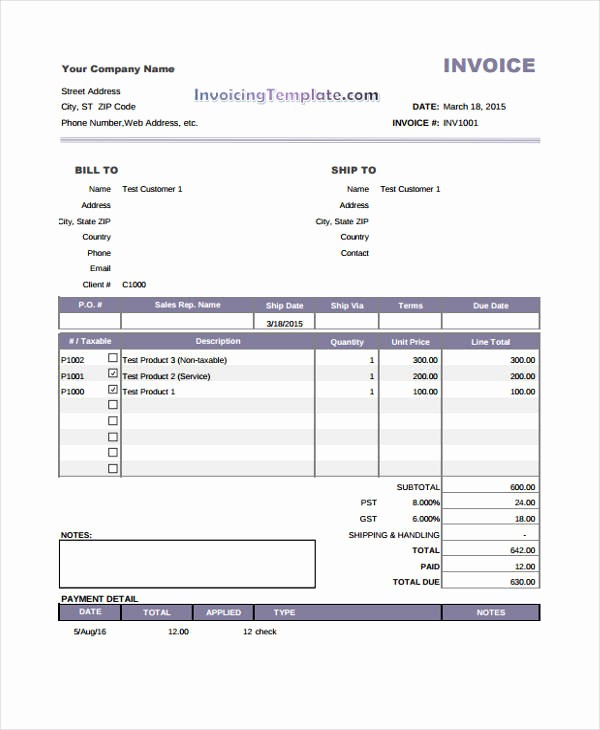 Sample Of Invoice for Payment New 7 Payment Invoice Templates Free Sample Example format
