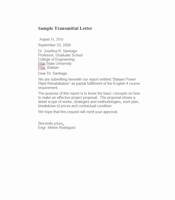 letter of transmittal