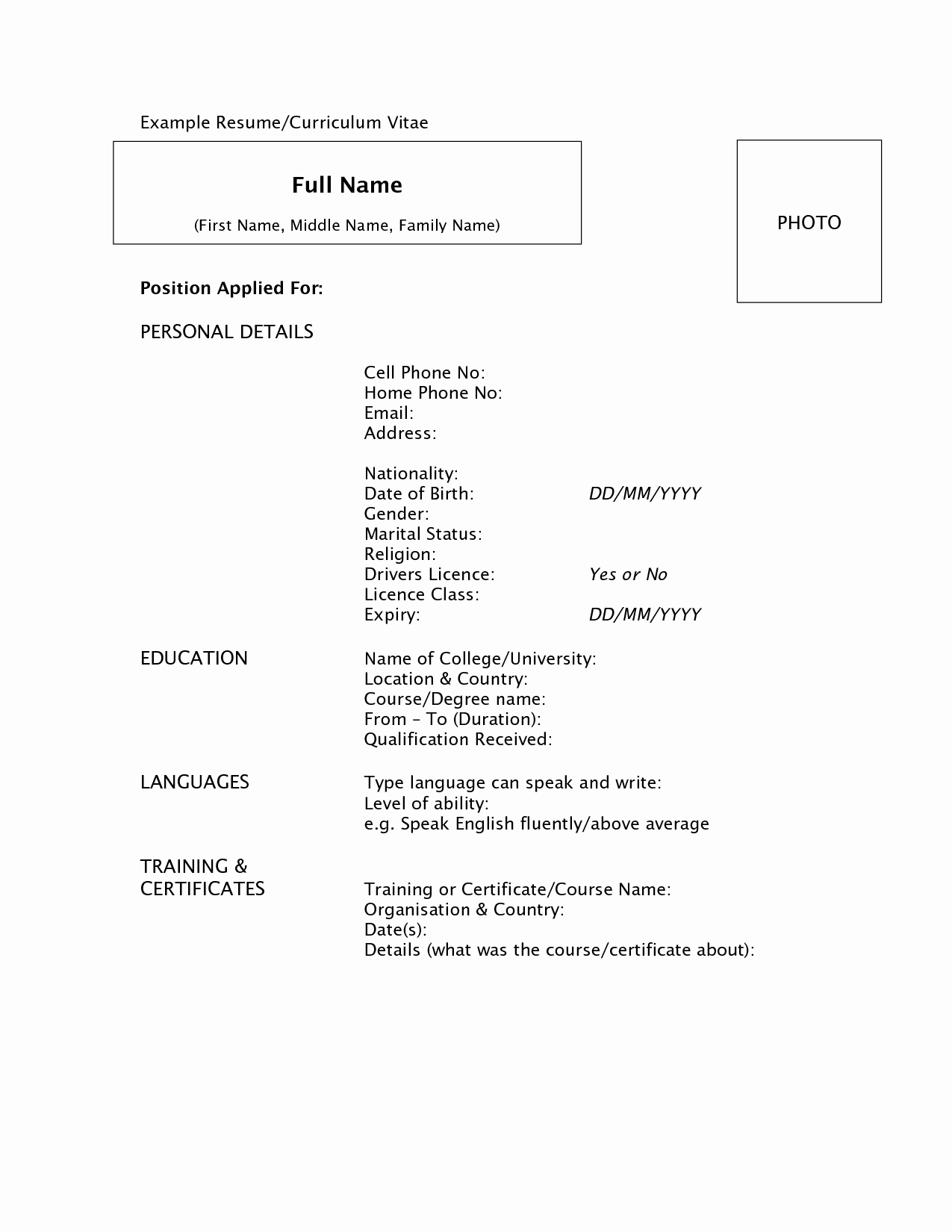 Curriculum Examples