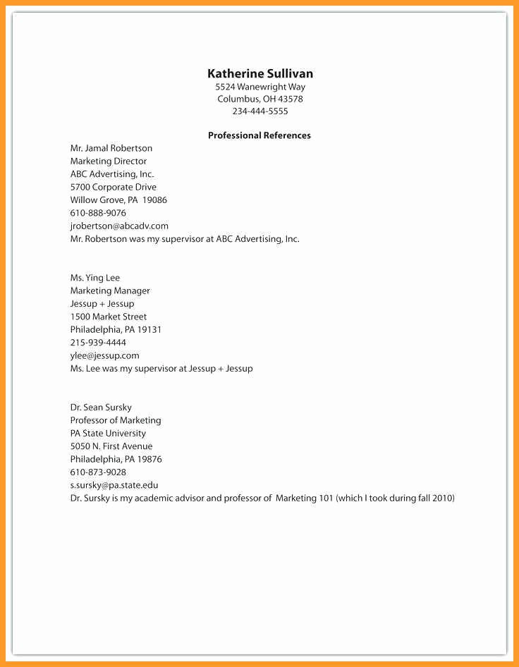 Sample Of References for Resume Best Of 2 3 Example Of A Reference Page for A Resume
