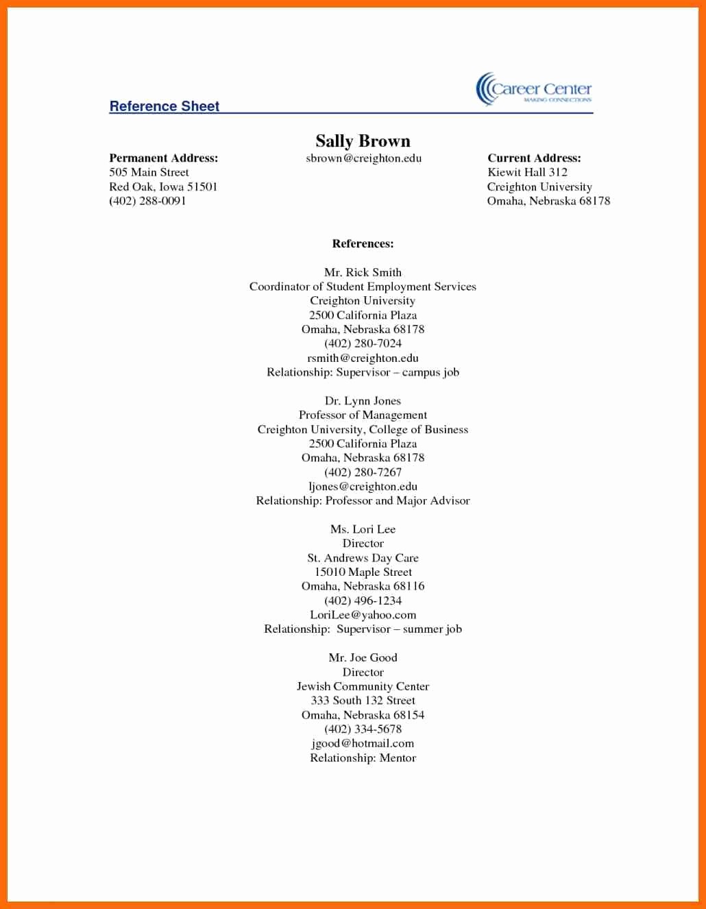Sample Of References for Resume Unique How to Create Reference Sheet – Perfect Resume format