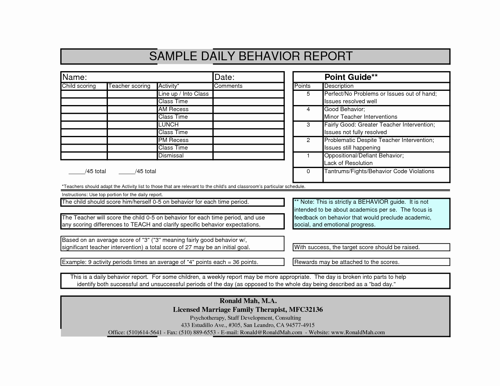 post office report template