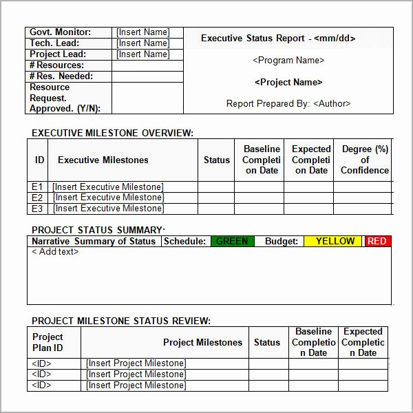 Sample Project Status Report Template Beautiful Sample Status Report Template 7 Free Documents Download