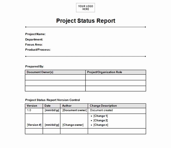 Sample Project Status Report Template Lovely Microsoft Word Templates Free Project Status Report Template