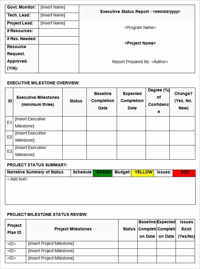 Sample Project Status Report Template Lovely Status Report Templates 12 Free Word Documents Download