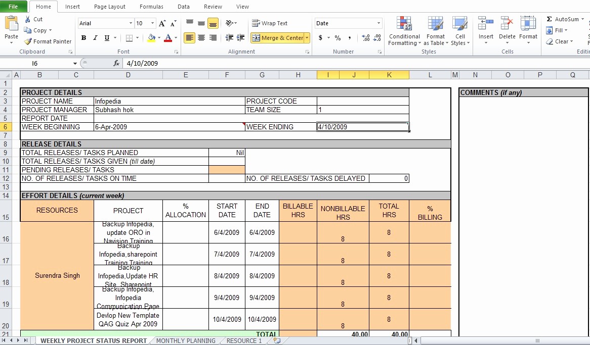 Sample Project Status Report Template New Weekly Project Status Report Template Excel Tmp
