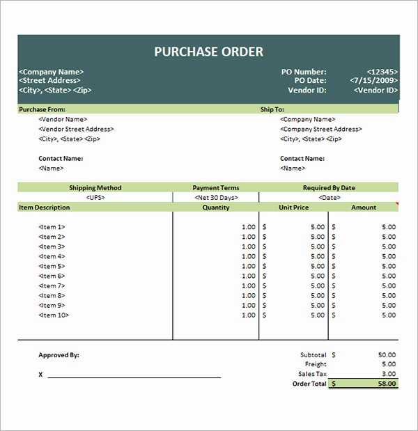 Sample Purchase order In Excel Lovely 15 Purchase order Templates to Download for Free