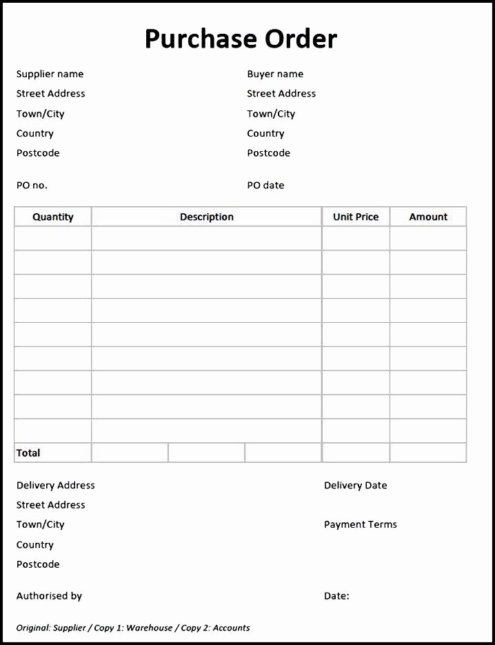 Sample Purchase order In Excel New Purchase order forms Templates Rusinfobiz