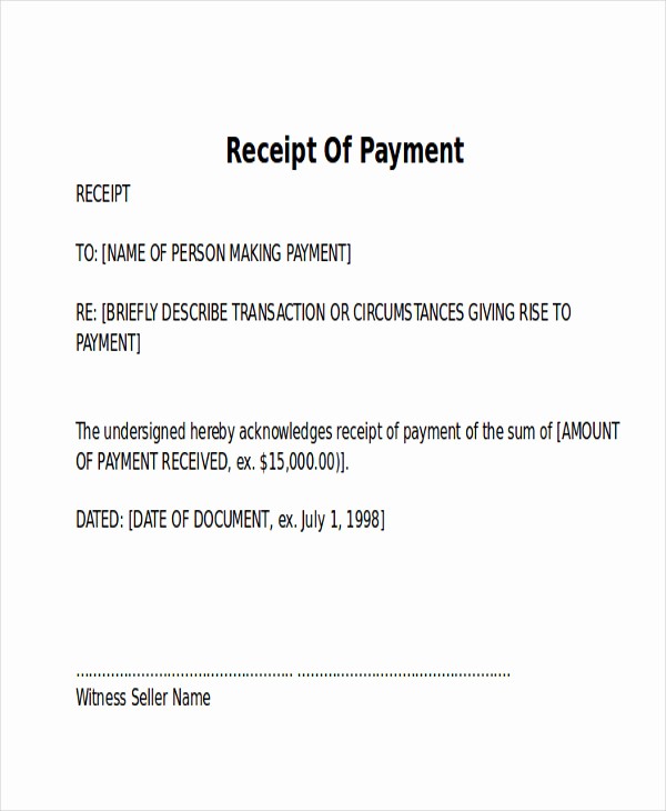 Sample Receipt Of Money Received Fresh 8 Receipt Of Payment Letters – Pdf
