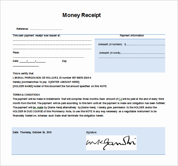 Sample Receipt Of Money Received Lovely Money Receipt Template