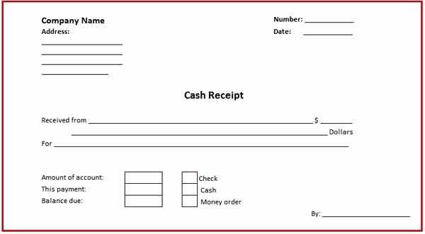 Sample Receipt Of Money Received New Cash Receipt Template Microsoft Word Templates