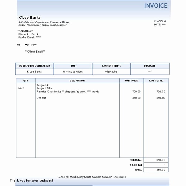 template receipt for services rendered