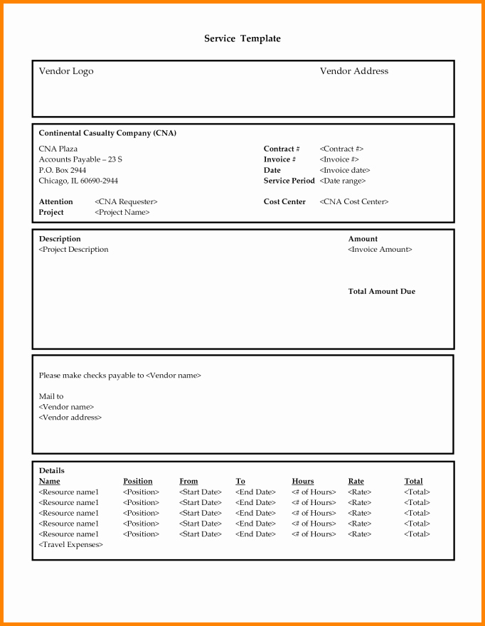 Sample Receipts for Services Rendered Lovely 7 Bill for Services Rendered Template