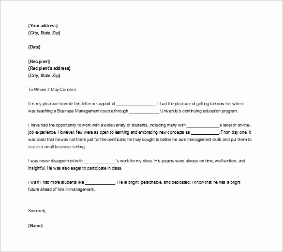 Sample Recommendation Letter for Employment Awesome Letter Re Mendation for Employment