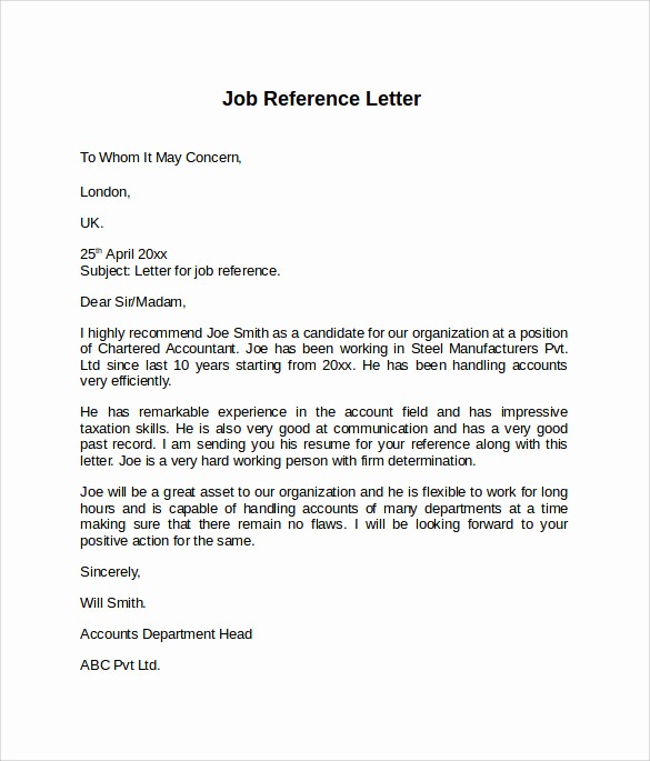 Sample Recommendation Letter for Employment Luxury 8 Job Reference Letters – Samples Examples &amp; formats