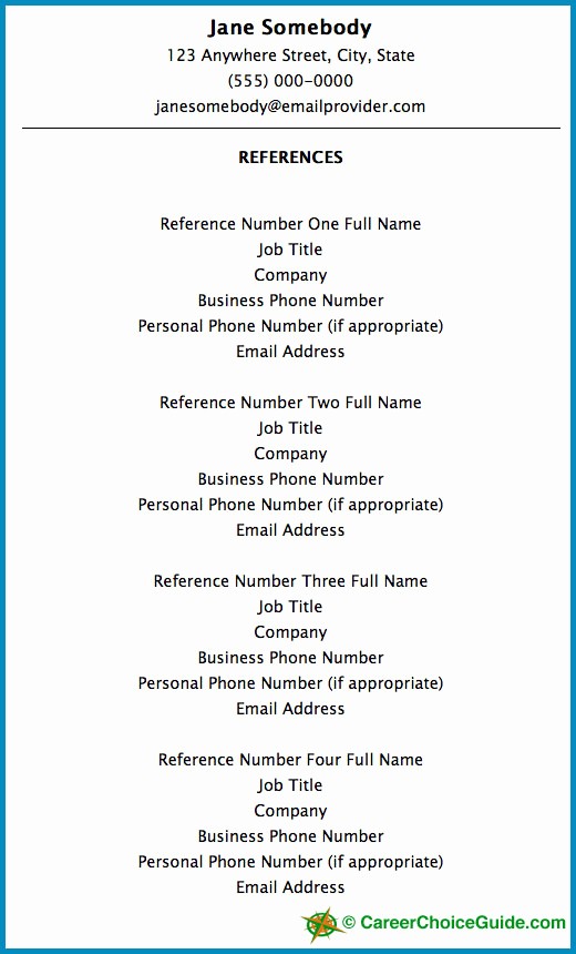 Sample Reference Sheet for Resume Elegant Resume Reference Page Setup