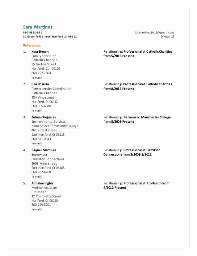Sample Reference Sheet for Resume Lovely Functional Resume Reference Sheet