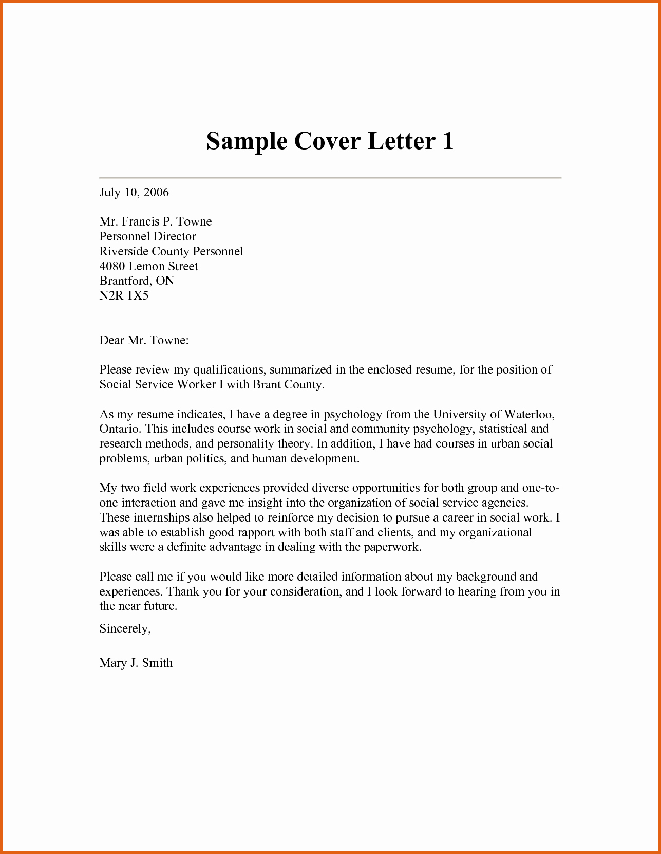 Sample Resume and Cover Letter Luxury social Work Cover Letters Templates Cover Letter Samples
