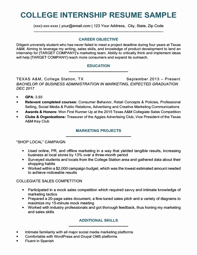 Sample Resume for College Graduate Lovely College Student Resume Sample &amp; Writing Tips