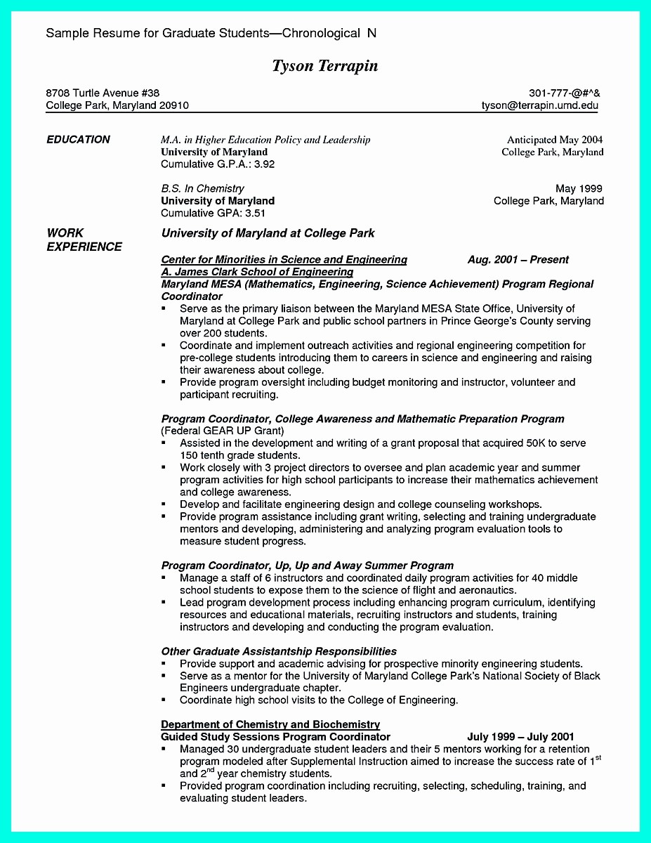 Sample Resume for College Graduate Luxury Cool Sample Of College Graduate Resume with No Experience