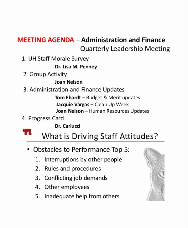 Sample Staff Meeting Agenda Template Inspirational 9 Staff Meeting Agenda Templates – Free Sample Example