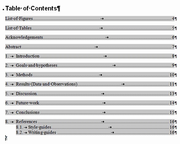 Sample Table Of Contents format Awesome How to Create A Hyperlinked Table Of Contents