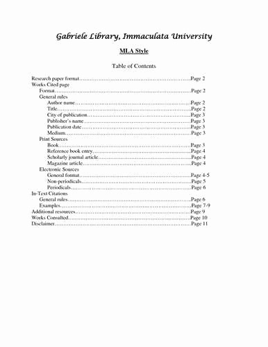 Sample Table Of Contents format Best Of Apa format Research Paper Table Of Contents
