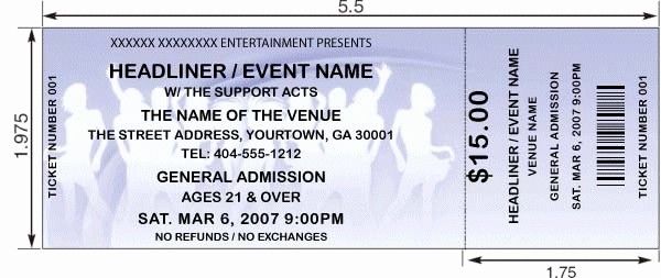 Sample Tickets for events Template Elegant event Ticket Template