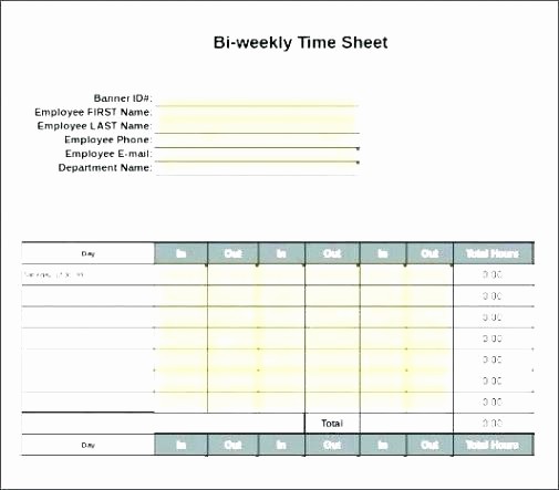Sample Time Card for Employees Beautiful Bi Weekly Template Fresh Employee Schedule Excel