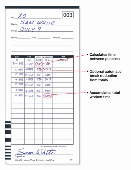 Sample Time Card for Employees Best Of Lathem 7000e totalizer Time Clock Time Clock World 888