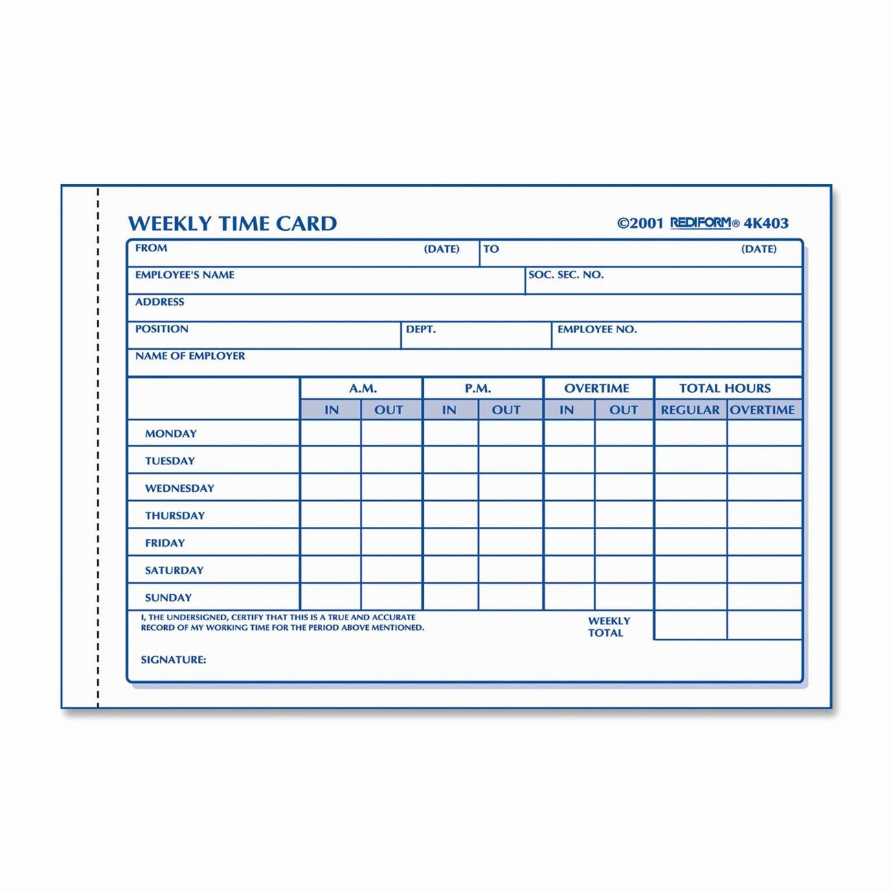 Sample Time Card for Employees Lovely Time Card Template