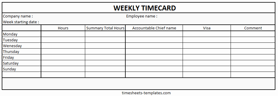 Sample Time Card for Employees Luxury Ready to Use Printable Weekly Time Card with Hour Work