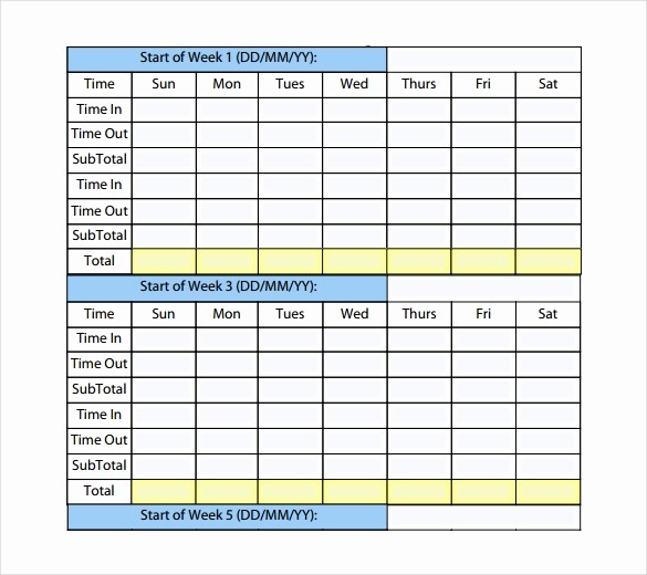 Sample Time Sheets to Print Fresh 23 Monthly Timesheet Templates Free Sample Example