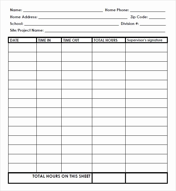 Sample Time Sheets to Print Inspirational Blank Timesheet Template 8 Free Download for Pdf