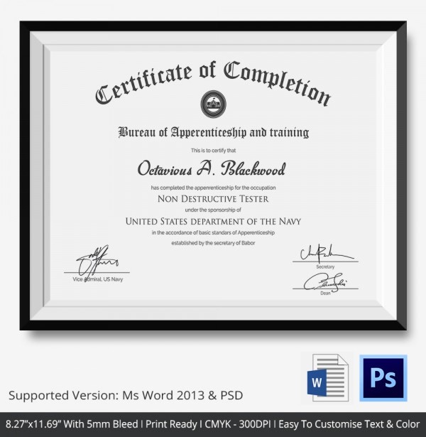 Sample Training Certificate Of Completion Elegant Certificate Of Pletion Template 31 Free Word Pdf
