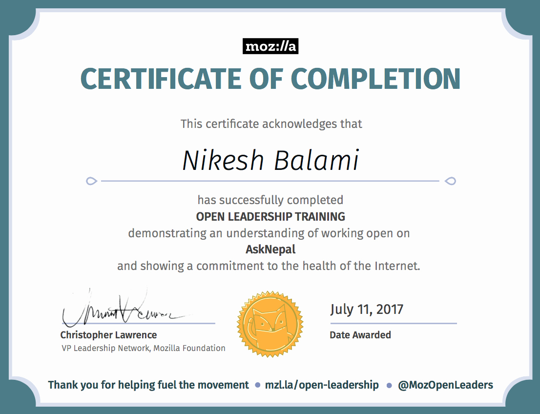 Sample Training Certificate Of Completion Lovely Certificate – Nikesh Balami