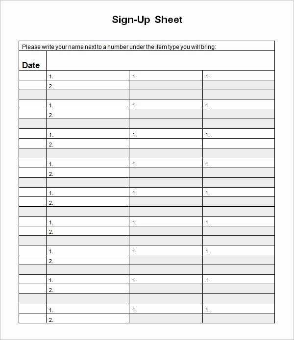 Sample Volunteer Sign Up Sheet Awesome Search Results for “printable Potluck Sign Up Sheet