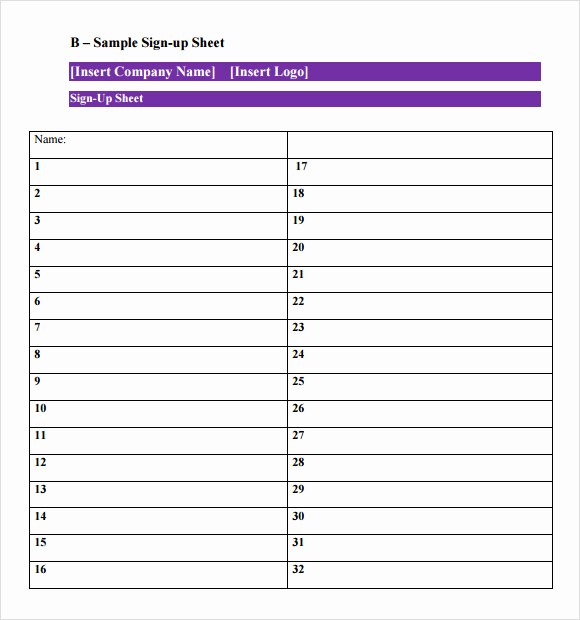 Sample Volunteer Sign Up Sheet Best Of Sign Up Sheet Template Word Search Results