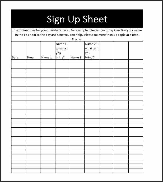 Sample Volunteer Sign Up Sheet Elegant 5 Sign Up Sheet Example Sampletemplatess Sampletemplatess