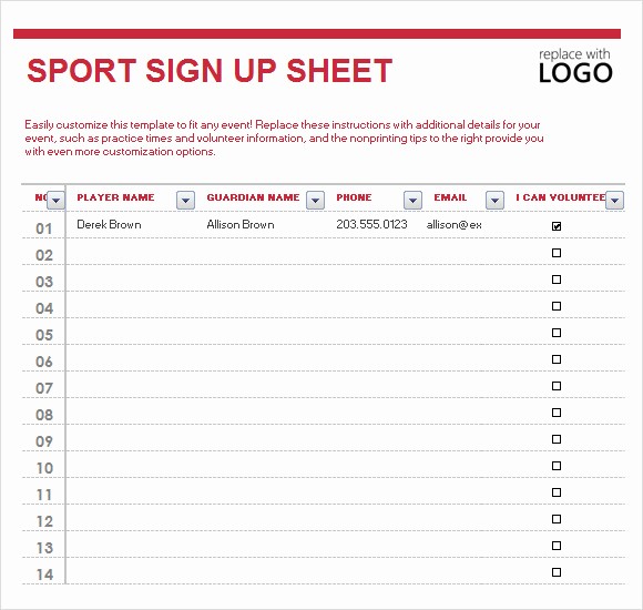 Sample Volunteer Sign Up Sheet Unique Sign Up Sheet Template 10 Free Samples Examples format