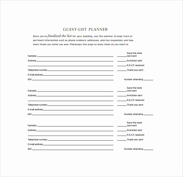 Sample Wedding Guest List Spreadsheet Best Of 17 Wedding Guest List Templates – Pdf Word Excel