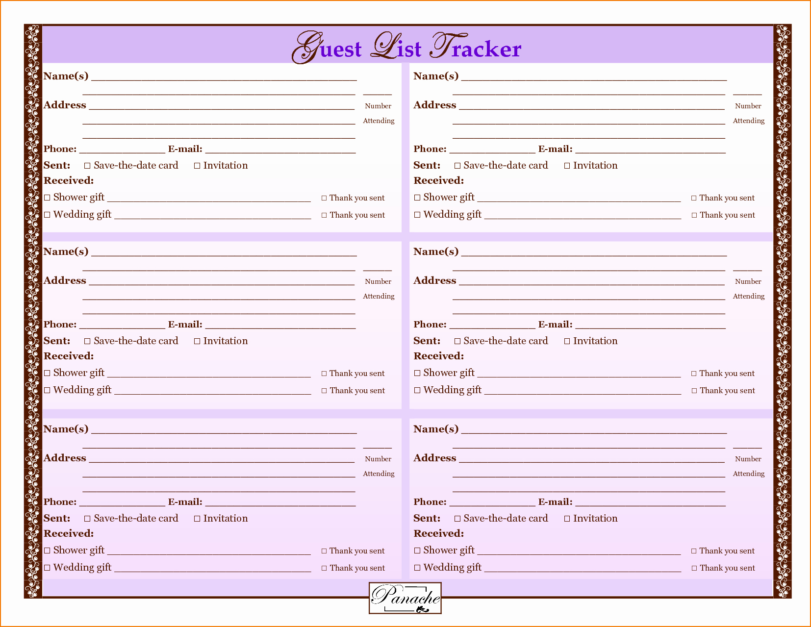 Sample Wedding Guest List Spreadsheet New 5 Wedding Guest List organizer