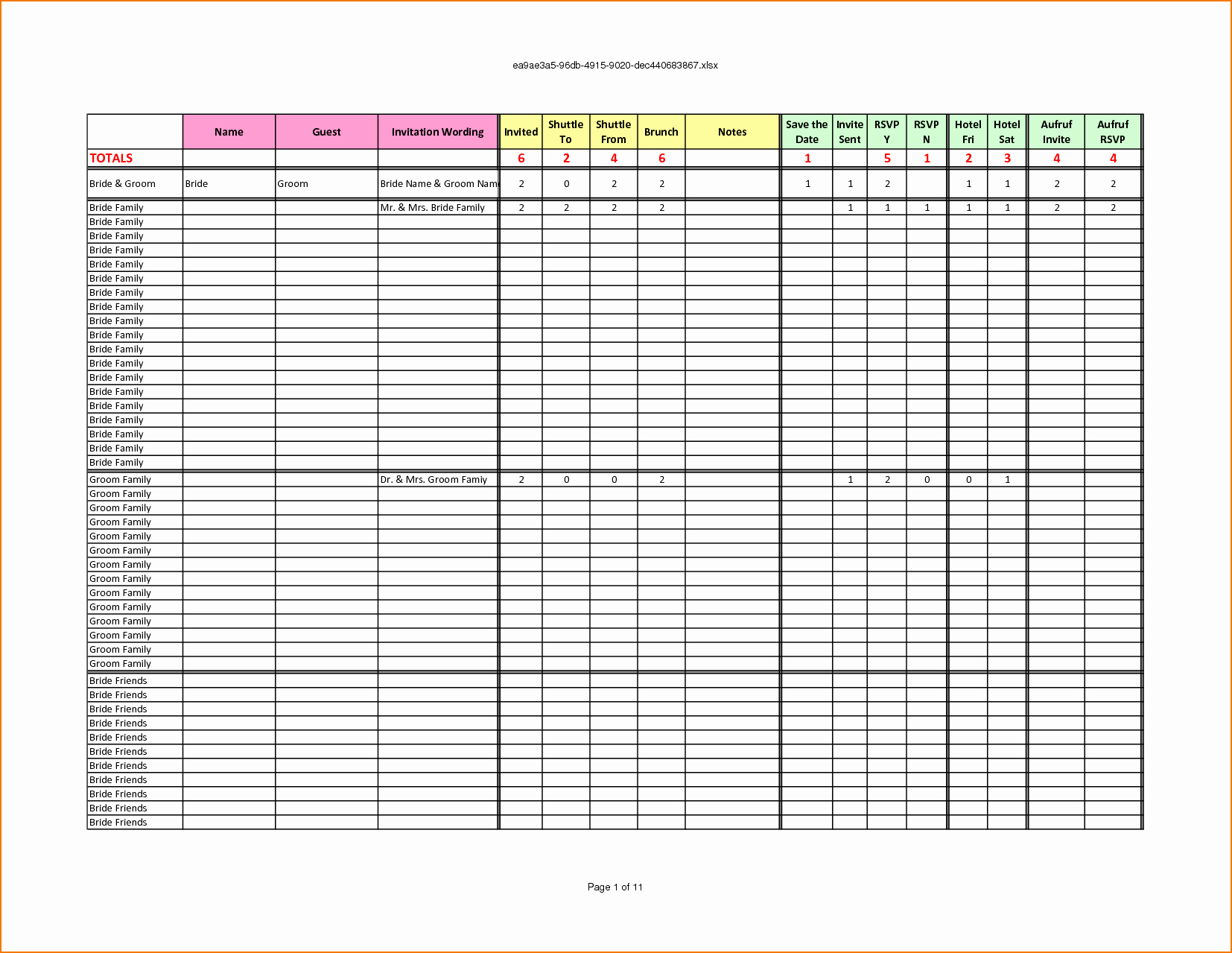 Sample Wedding Guest List Spreadsheet Unique 5 Wedding Guest List Excel